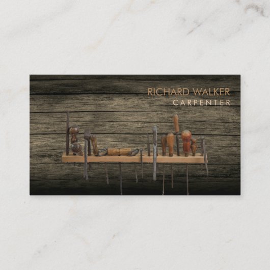 Carpenter Tools Professional Rustisch hout Visitekaartje (Voorkant)