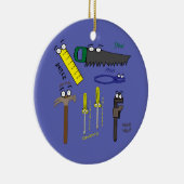 Carpenter Tools Whimsical Cartoon Art Keramisch Ornament (Rechts)