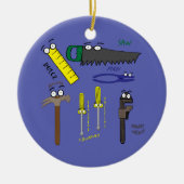 Carpenter Tools Whimsical Cartoon Art Keramisch Ornament (Voorkant)