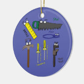 Carpenter Tools Whimsical Cartoon Art Keramisch Ornament (Links)