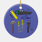 Carpenter Tools Whimsical Cartoon Art Keramisch Ornament (Achterkant)