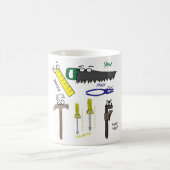 Carpenter Tools Whimsical Cartoon Art Koffiemok (Center)