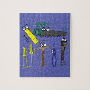 Carpenter Tools Whimsical Cartoon Art Legpuzzel