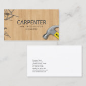 Carpenter Trade Skills Hamer nagels op hout Visitekaartje (Voorkant / Achterkant)