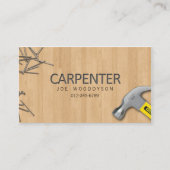 Carpenter Trade Skills Hamer nagels op hout Visitekaartje (Voorkant)
