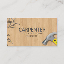 Carpenter Trade Skills Hamer nagels op hout Visitekaartje