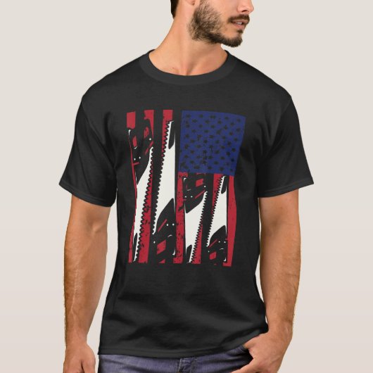 Carpenter USA Woodworking American Flag Carpentry_ T-shirt (Voorkant)