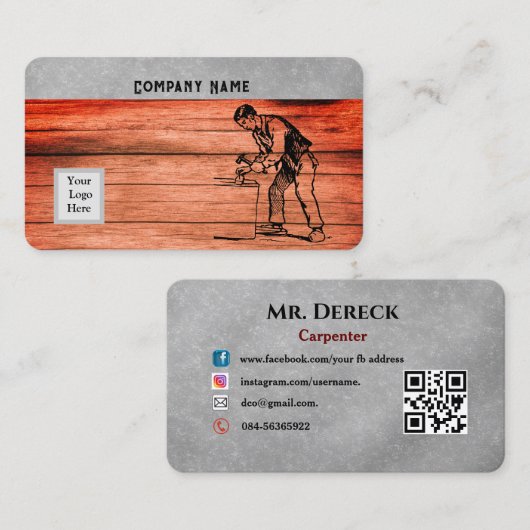Carpenter Visitekaartje (Voorkant / Achterkant)