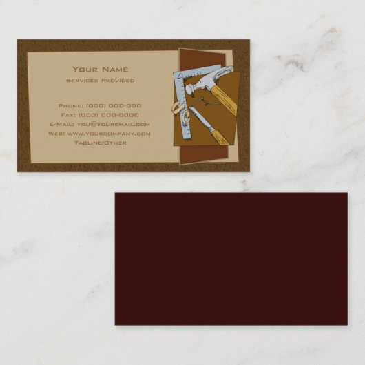 Carpenter Visitekaartje (Voorkant / Achterkant)