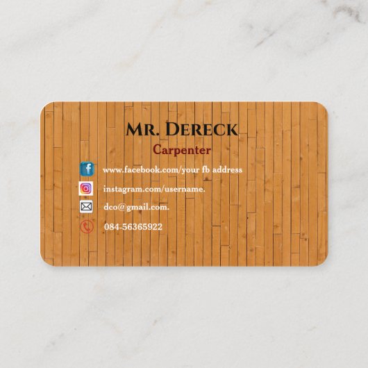 Carpenter Visitekaartje (Achterkant)