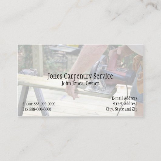 Carpenter Visitekaartje (Voorkant)