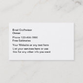 Carpenter-Visitekaartjes Visitekaartje (Achterkant)