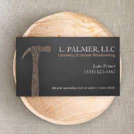 Carpenter Wood Hammer Logo Carpentry Visitekaartjes