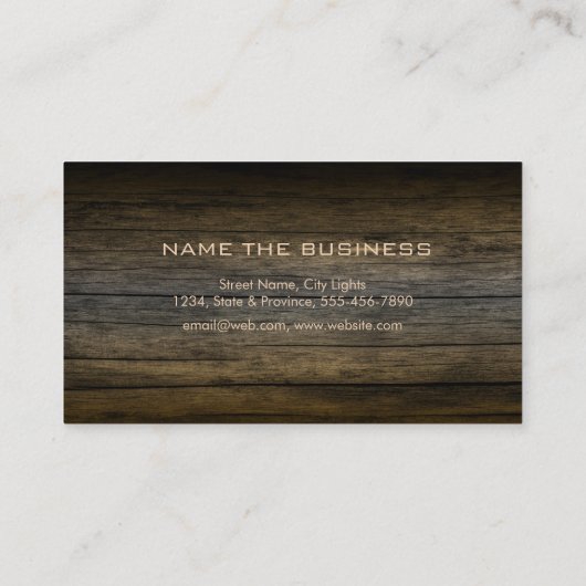 Carpenter Woodwerker Professional Tool Rustic Wood Visitekaartje (Achterkant)