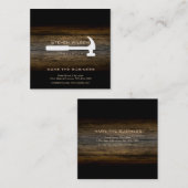 Carpenter Woodwerker Professional Tool Wood Vierkante Visitekaartje (Voorkant / Achterkant)