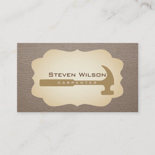 Carpenter Woodwerker Professional Tool Wood Visitekaartje (Voorkant)