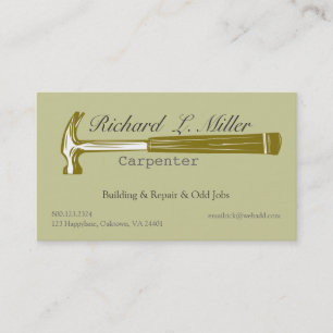 Carpenter Woodwork Wood Hammer Construction Visitekaartje