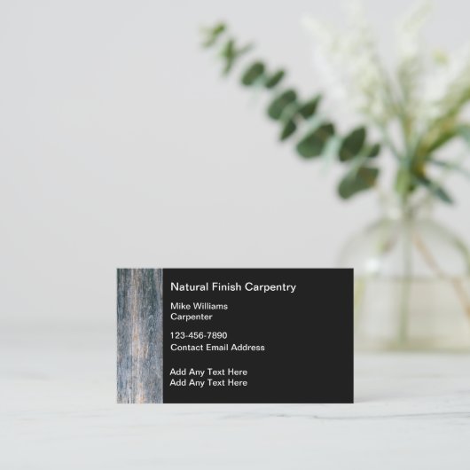 Carpenter Woodworking Services Visitekaartje (Staand voorkant)