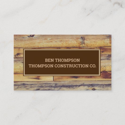 Carpenter Woodworking Wood Construction Company Visitekaartje (Voorkant)