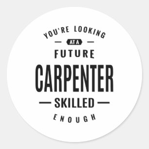 Carpenter Work Title Cadeau Ronde Sticker