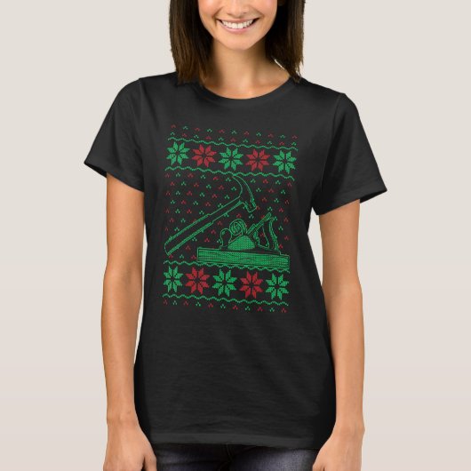 Carpenter Xmas Carpenter Woodwerker Ugly Chris T-shirt (Voorkant)