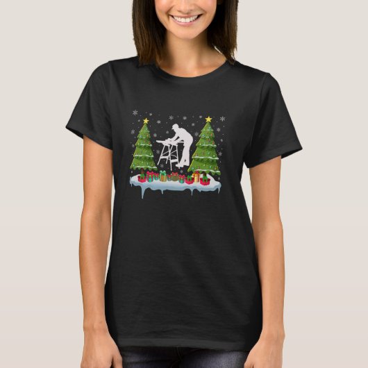 Carpenter Xmas Tree Lighting Mannen Vrouwen Ugly C T-shirt (Voorkant)