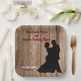Carpenter's bruiloft papieren bordje