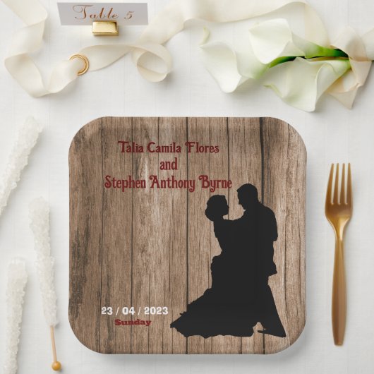 Carpenter's bruiloft papieren bordje (Huwelijk)