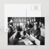Carpenters in opleiding, begin jaren 1900 briefkaart (Voorkant / Achterkant)