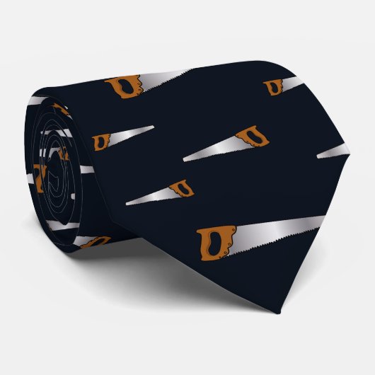 Carpenters Old Saw Fun Woodarbeider Stropdas (Opgerold)