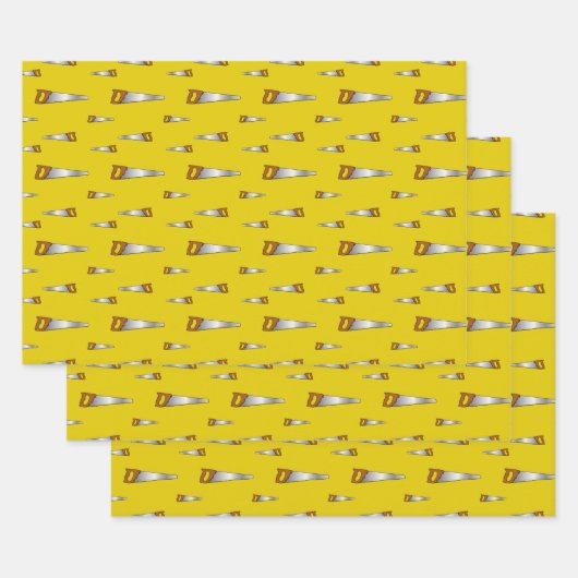Carpenter's Saw Handyman Fun Yellow Inpakpapier Vel (Set)