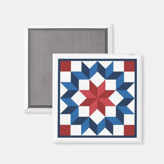 Carpenter's Star Barn Quilt Magnet (Voorkant / Achterkant)