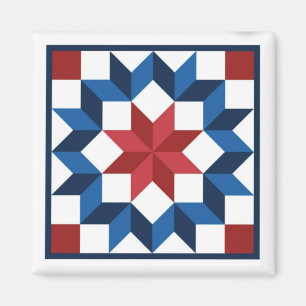 Carpenter's Star Barn Quilt Magnet