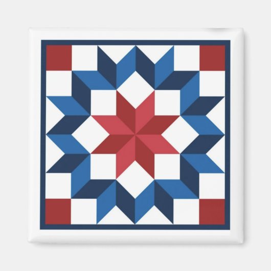 Carpenter's Star Barn Quilt Magnet (Voorkant)
