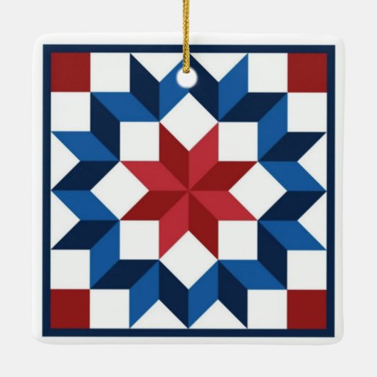 Carpenter's Star Barn Quilt Ornament (Achterkant)