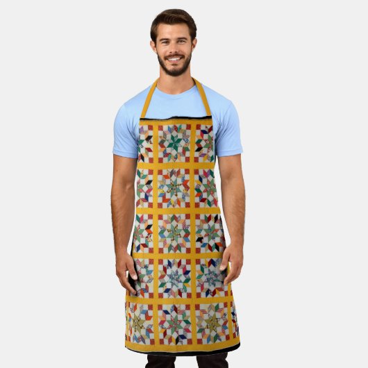 Carpenter's wiel quilt All-Over Print Apron Schort (Gedragen)