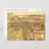 Carpenter's Yard en wasgoed van Vincent van Gogh Briefkaart (Voorkant / Achterkant)