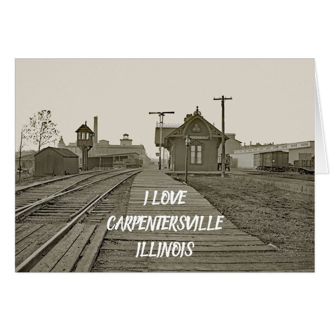 CARPENTERSVILLE ILLINOIS RAILROAD DEPOT TRAIN 1890 (Voorkant Horizontaal)