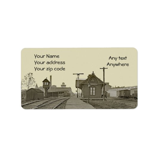 CARPENTERSVILLE ILLINOIS RAILROAD DEPOT TRAIN 1890 ETIKET (Voorkant)