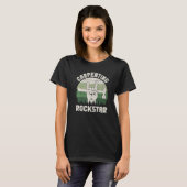 Carpenting rockstar, grappig timmerman, houtwerker t-shirt (Voorkant volledig)