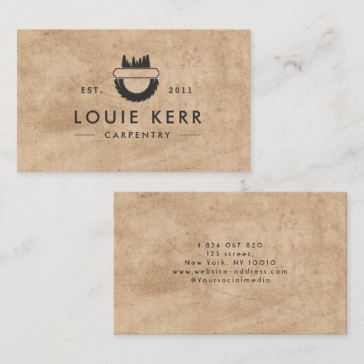  Carpentry Carpenter Visitekaartje (Voorkant / Achterkant)