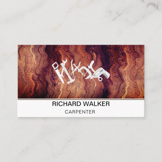 Carpentry Handyman Gereedschap Houten Werken Visitekaartje (Voorkant)
