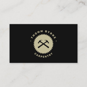 Carpentry Home Construction Hammer Round Saw Visitekaartje