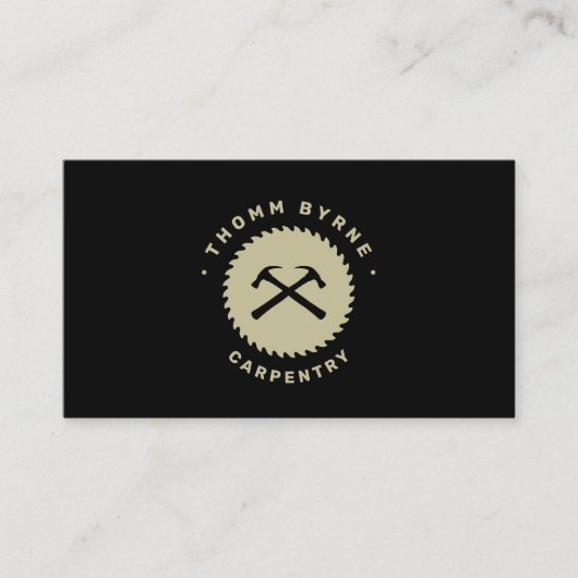 Carpentry Home Construction Hammer Round Saw Visitekaartje (Voorkant)