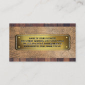 Carpentry Logo | geklonken Bord | houten leder Visitekaartje (Achterkant)