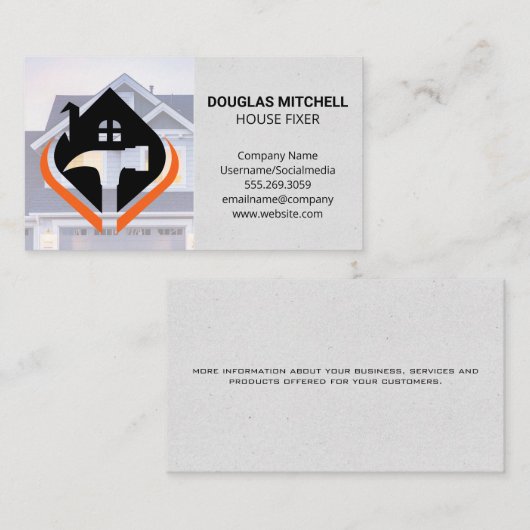 Carpentry Logo | huishamer Visitekaartje (Voorkant / Achterkant)