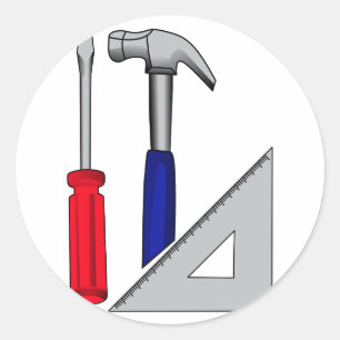 Carpentry logo ronde sticker