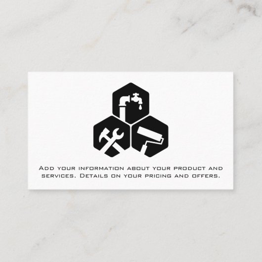 Carpentry | Metallic achtergrond Visitekaartje (Achterkant)