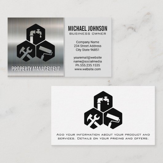 Carpentry | Metallic achtergrond Visitekaartje (Voorkant / Achterkant)