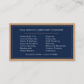 Carpentry Services Company Wood Visitekaartje (Achterkant)